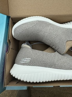 Skechers Trainers Ladies Ultra Flex Memory Foam in Taupe, Size UK 8 / Brand New