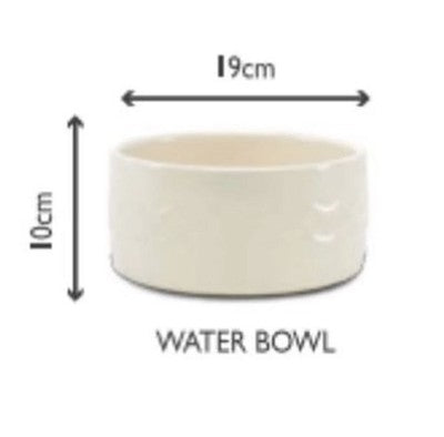 Scruffs Icon 2 Piece Dog Food & Water Bowl Set - 19cm | 10cm - Cream