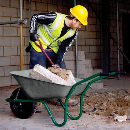 Walsall Barrow 85L Builders Wheelbarrow with Pneumatic Wheel in a Box Silver