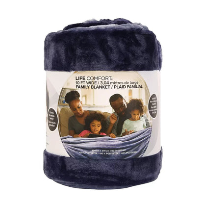 Life Comfort Oversized Family Blanket 304 x 279 cm, in Blue 10 foot wide HUGE