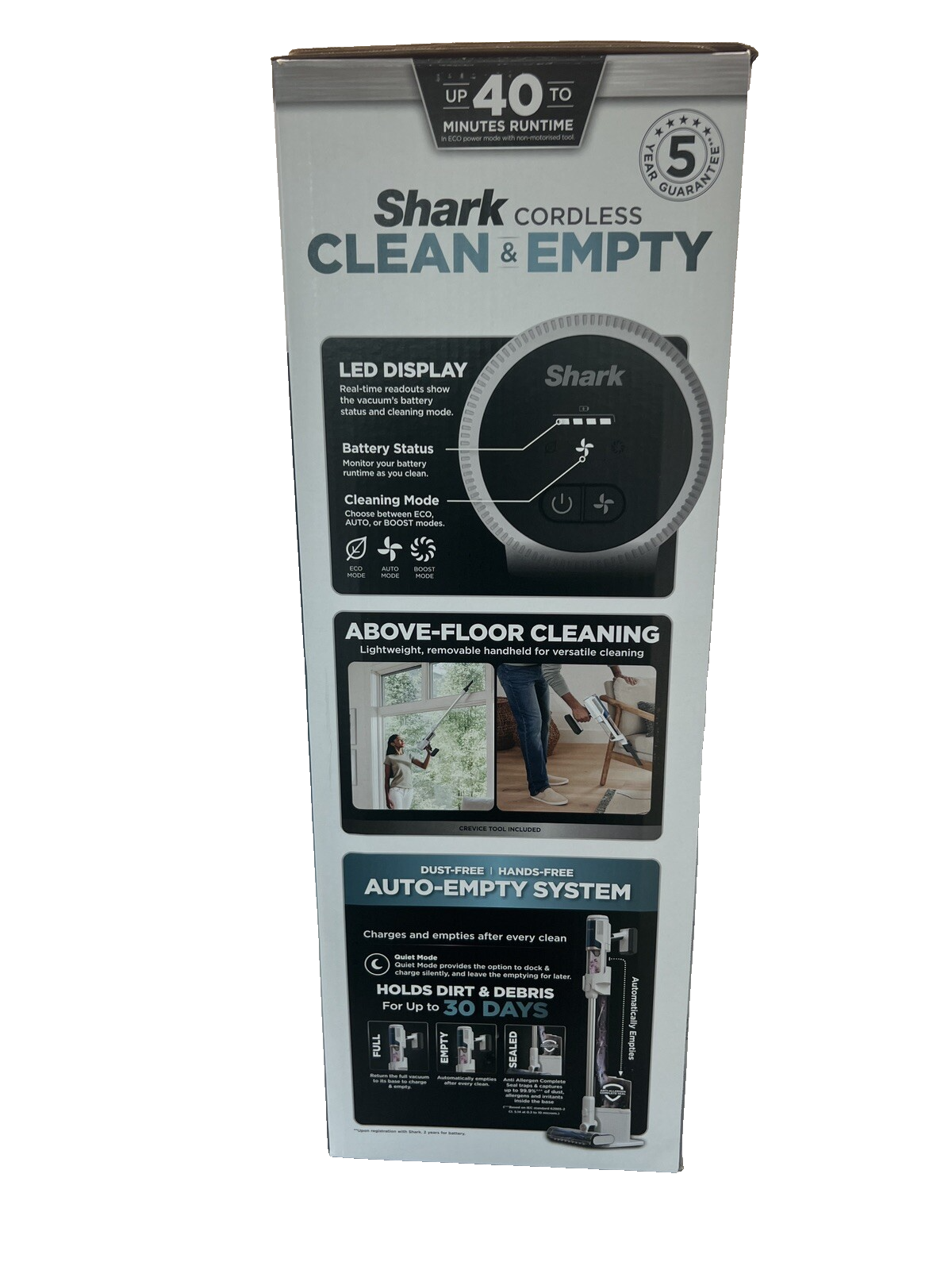 Shark Clean & Empty Cordless Vacuum Cleaner with Auto-Empty System, BU3521UK