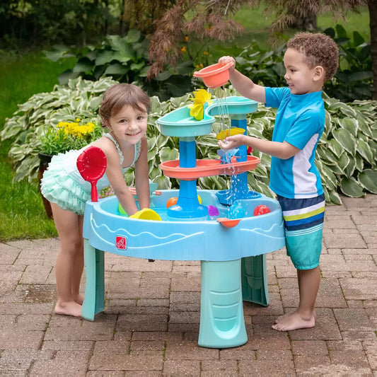 NEW Step2 Double Spin and Showers Water Table with 22 Accessories