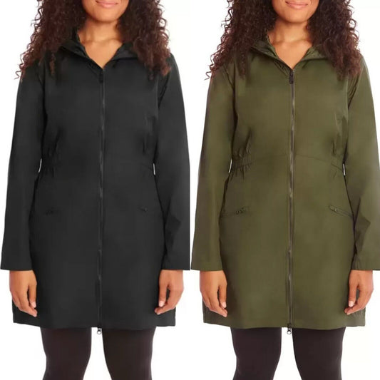 Kirkland Signature Women's Hooded Lightweight Jacket in Black & Green