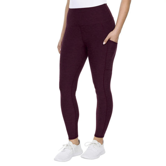 Kirkland Signature Ladies Brushed Capri Legging in Burgundy S M L XL