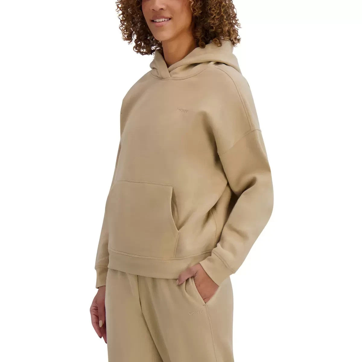 DKNY Sport Women's Fleece Hoodie in Beige
