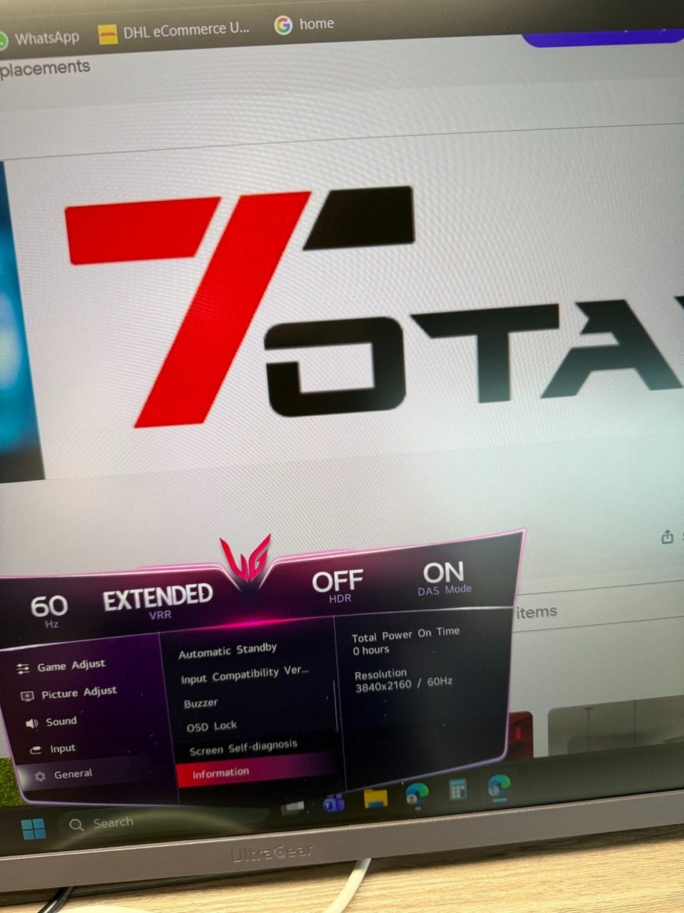 LG UltraGear 27 Inch 4K Ultra HD 240Hz IPS Gaming Monitor, 27G850A-B