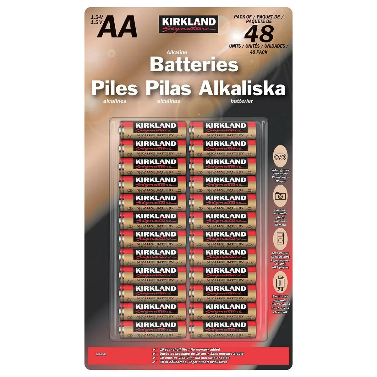Kirkland Signature Alkaline AA Batteries 48 Pack – New and Sealed