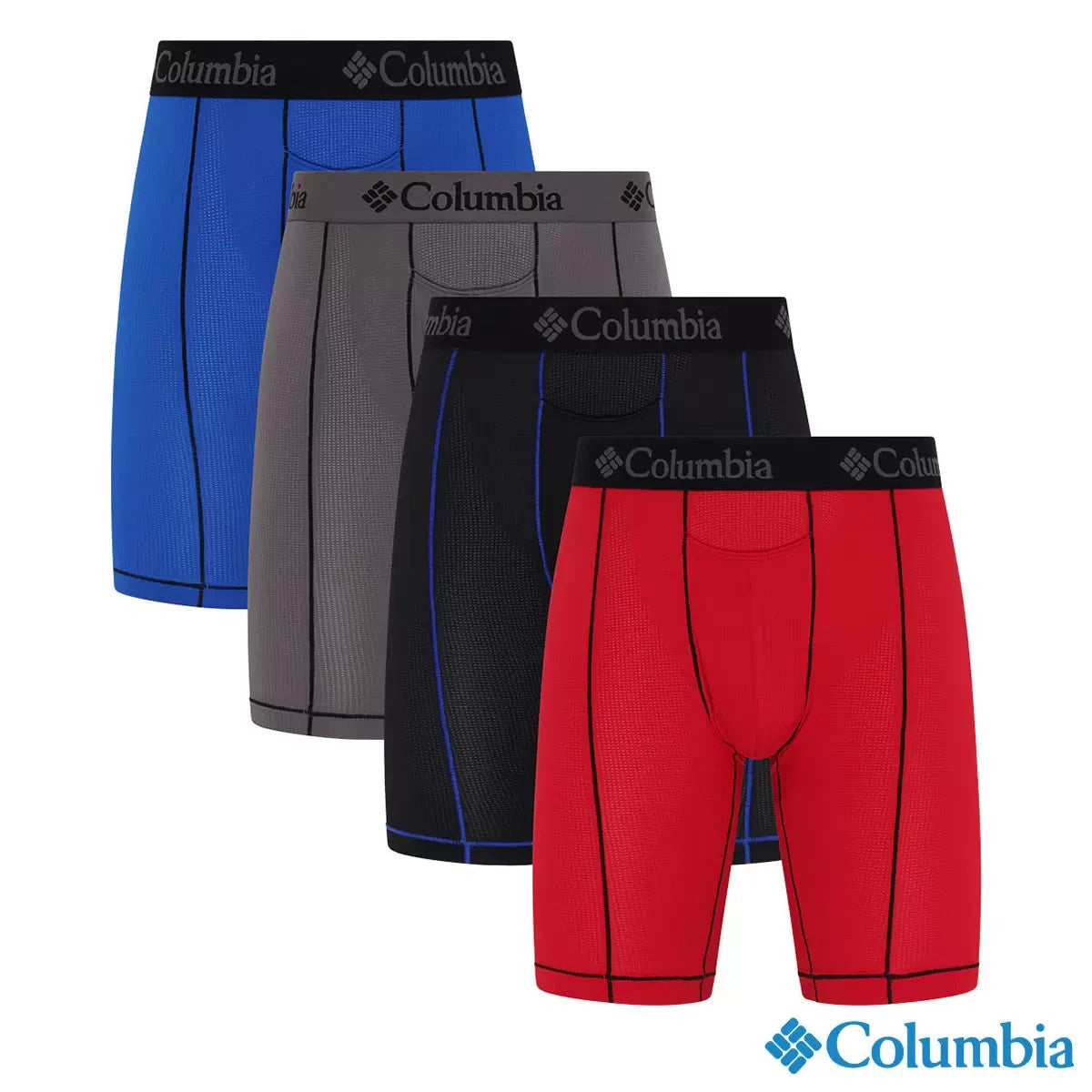 Columbia Men's Boxer Brief 4 Pack in Red, Medium