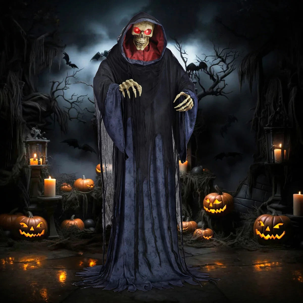 Halloween Rise Up Reaper Animatronic with LED eyes