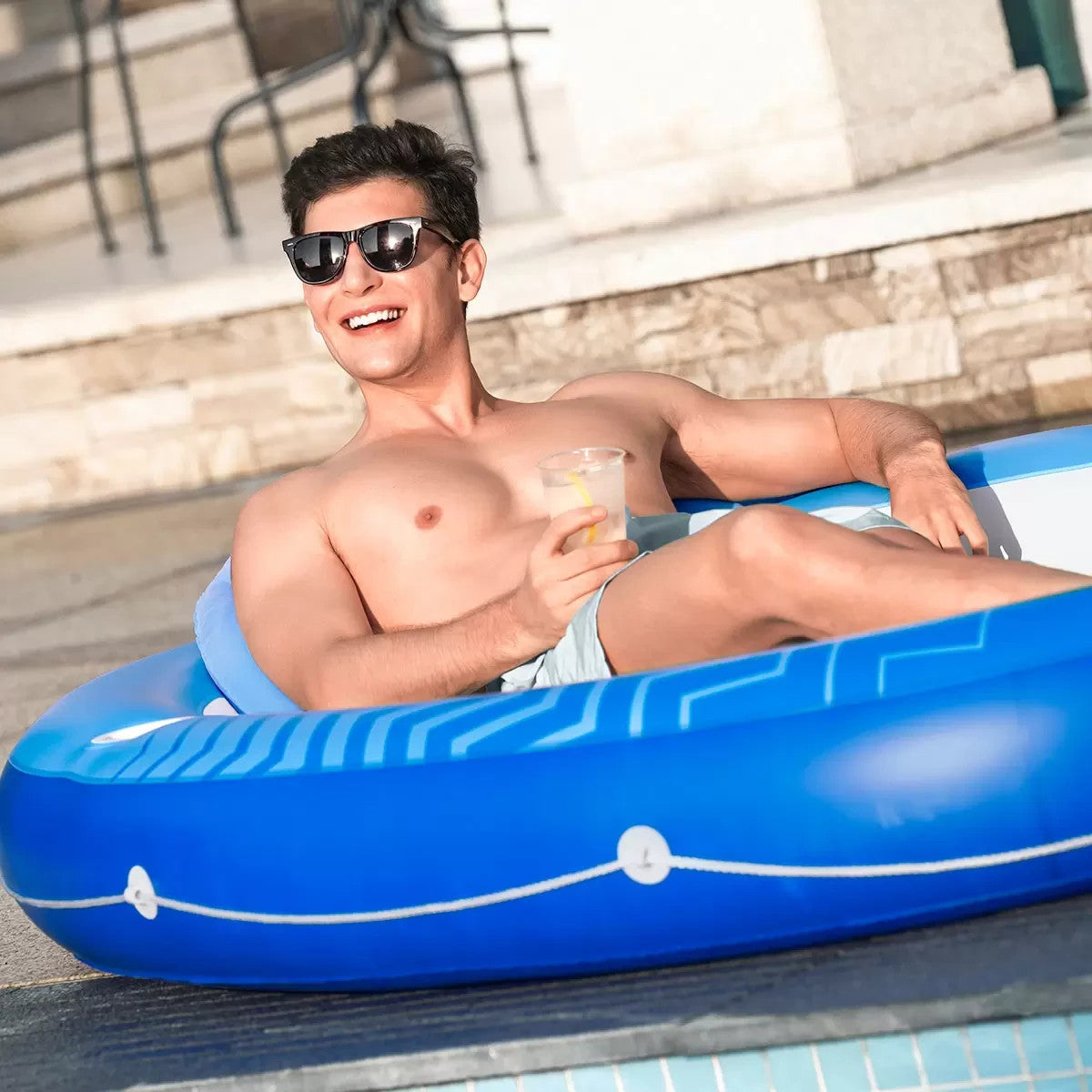 H2OGO! Comfort Plush Cove Lounger Pool Floats 2 Pack