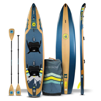 Body Glove X2 13.6ft (420cm) 2 Person Hybrid Inflatable Stand Up Paddle Board***