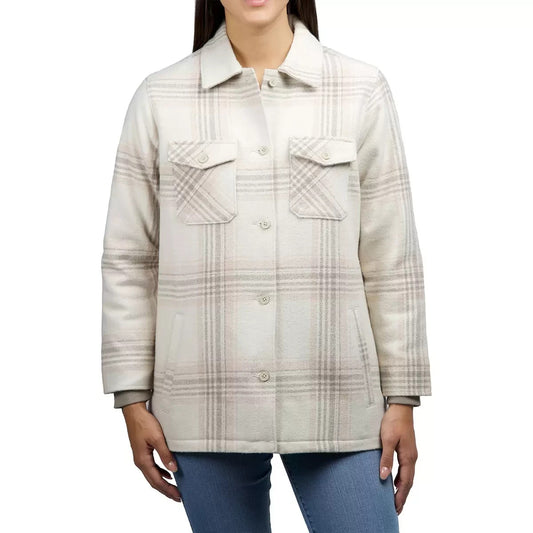 Jachs Women's Wool Blend Shacket in Cream Large