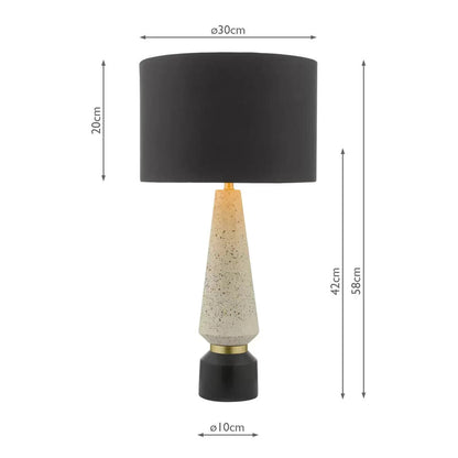 Onora Terrazzo Table Lamp with Black Faux Silk Shade