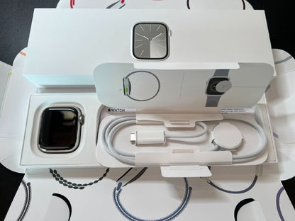 APPLE Watch Series 9 Cellular 45 mm Silver Stainless Steel Case with Storm Blue