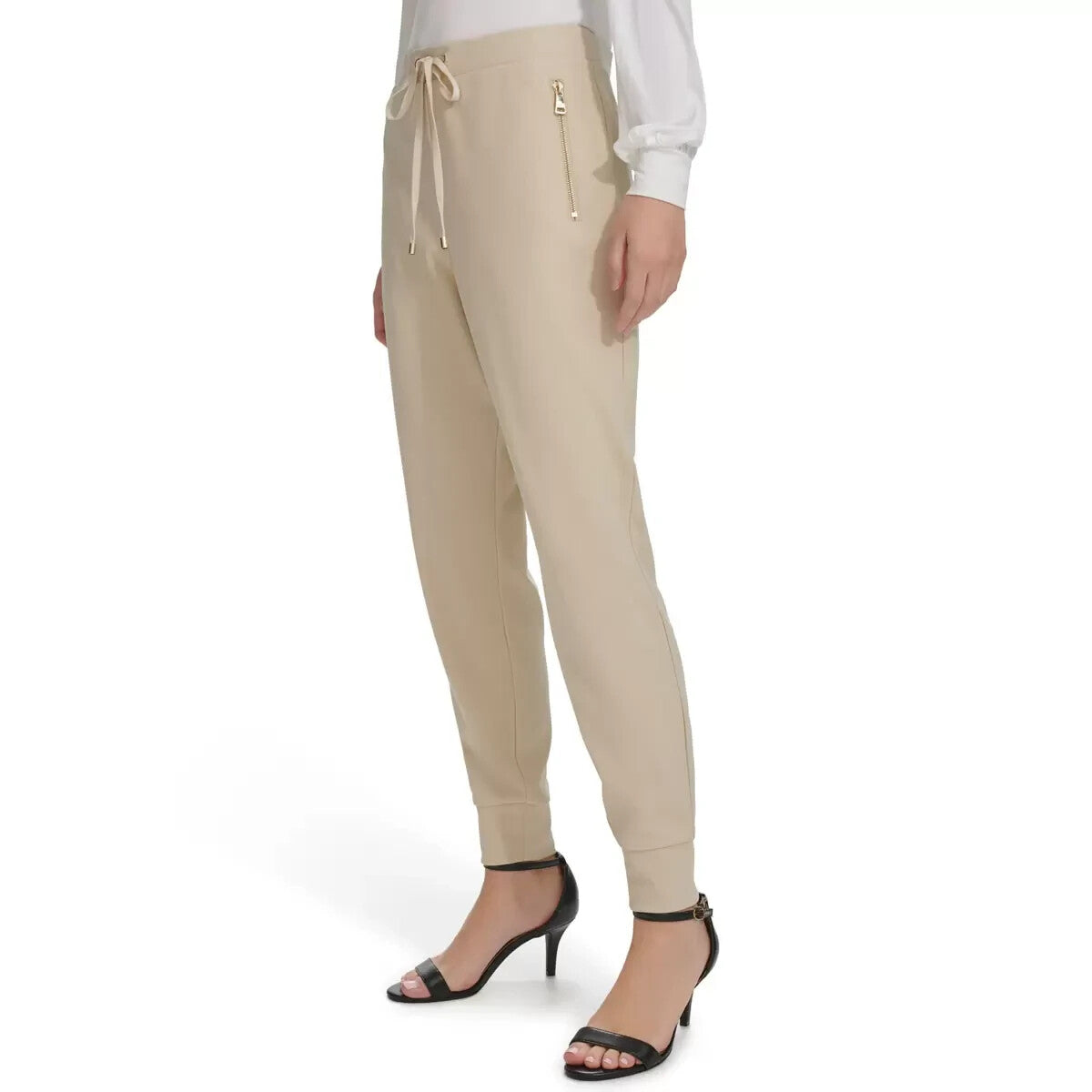DKNY Ladies Cuffed Pant in Pebble Medium & Large NEW