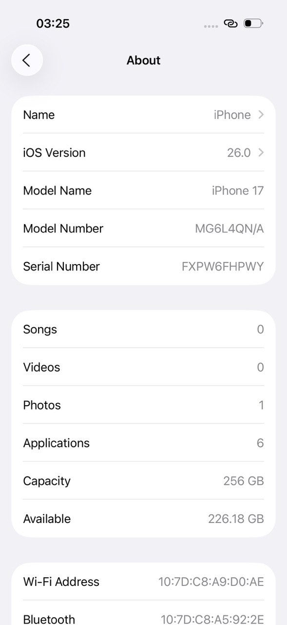 Apple iPhone 17 256GB Sim Free Mobile Phone in Mist Blue, MG6L4QN/A Never used