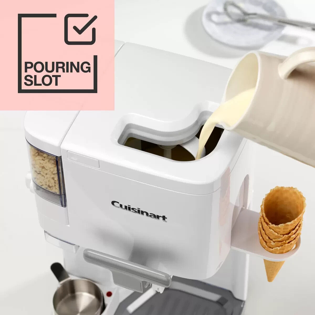 Cuisinart ICE48U Soft Serve Ice Cream Maker Sorbet, frozen Yogurt, Vegan dessert