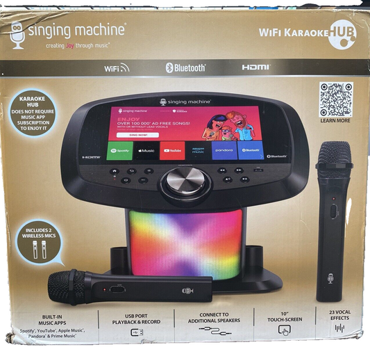 Singing Machine Portable WiFi Karaoke Machine Touch Screen- Exdisplay
