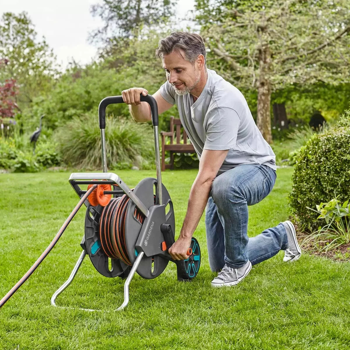 GARDENA Hose Trolley CleverRoll read description