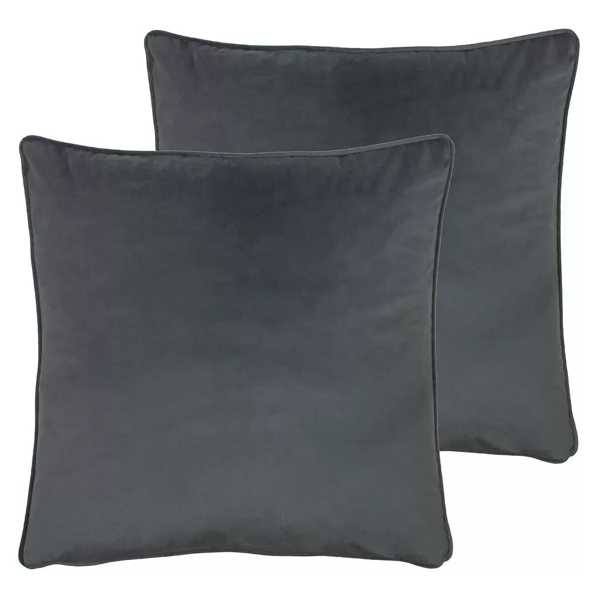 Opulence Granite grey Large Velvet Cushion, 2 Pack 55 cm x 55 cm