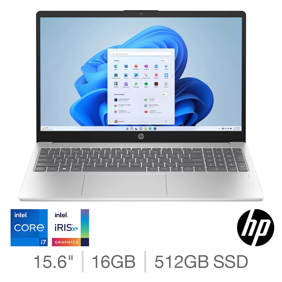 HP Pavilion SE, Intel Core i7, 16GB RAM, 512GB SSD, 15.6 Inch Laptop, 15-fd0053n