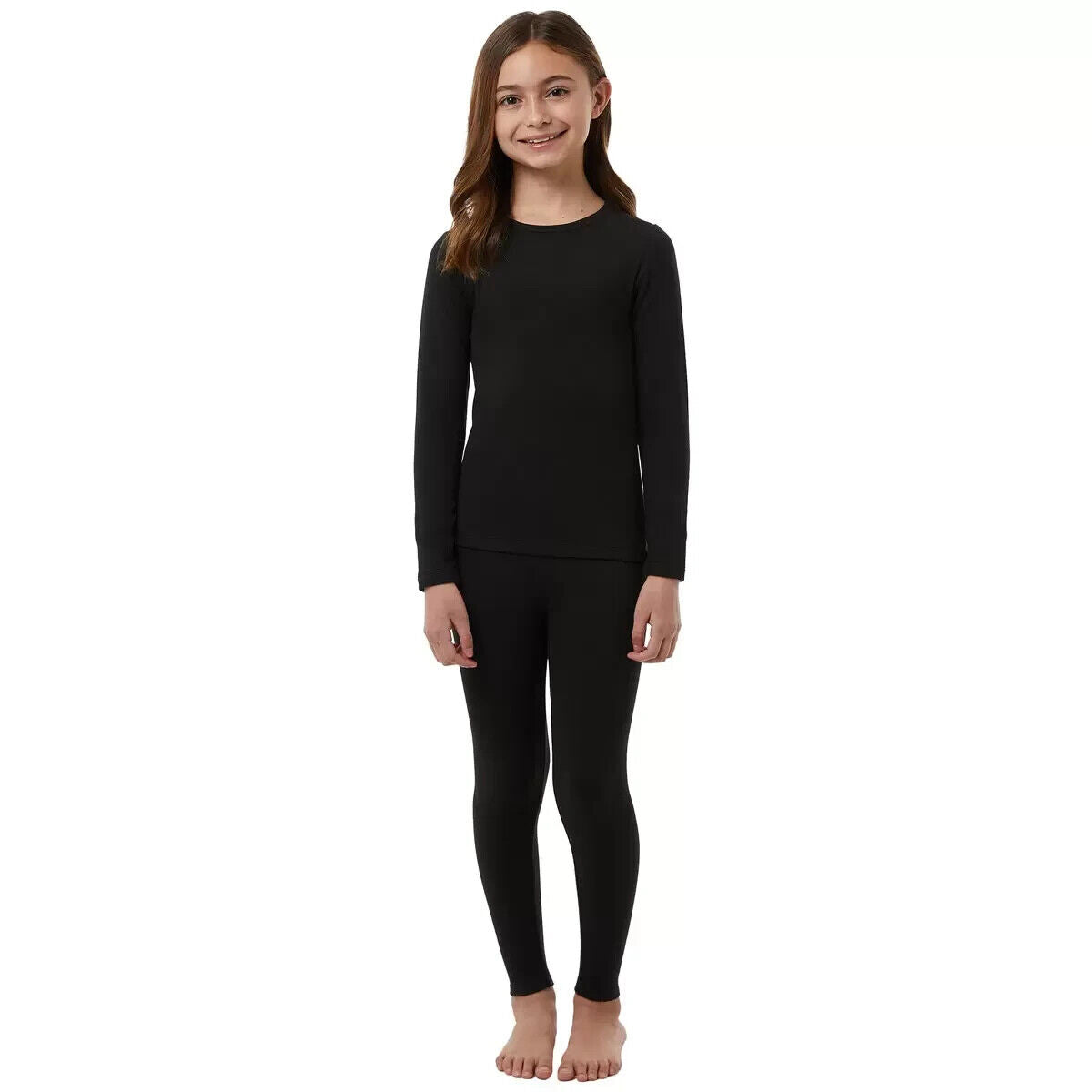 32 Heat Kids Plush Base Layer Set in Black L (10-11 years)