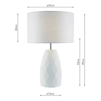 Ciara Geometric White Table Lamp där lighting