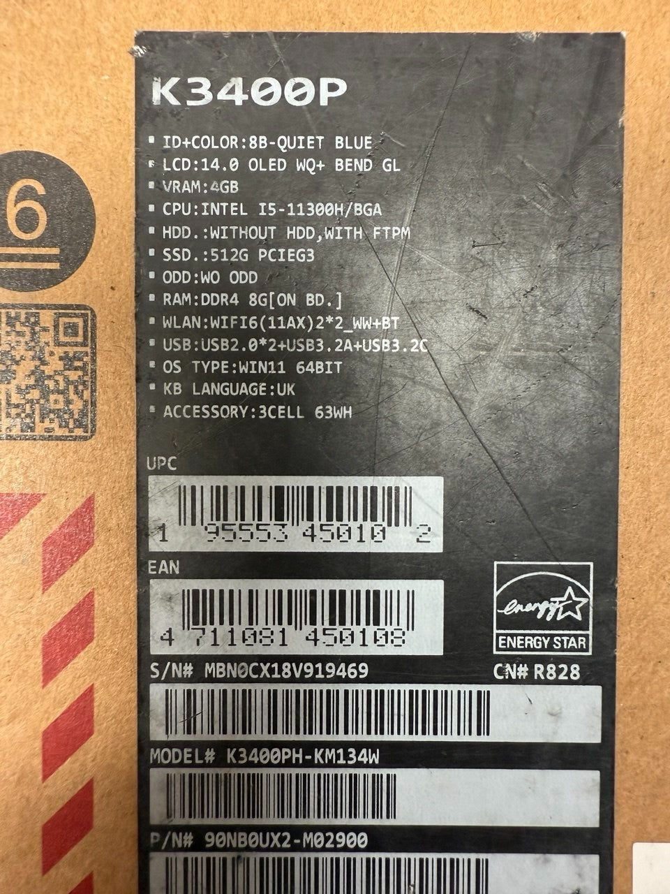 ASUS VivoBook Pro 14 OLED K3400PH-KM134W i5 512GB SSD NVIDIA GTX 1650 Windows 11