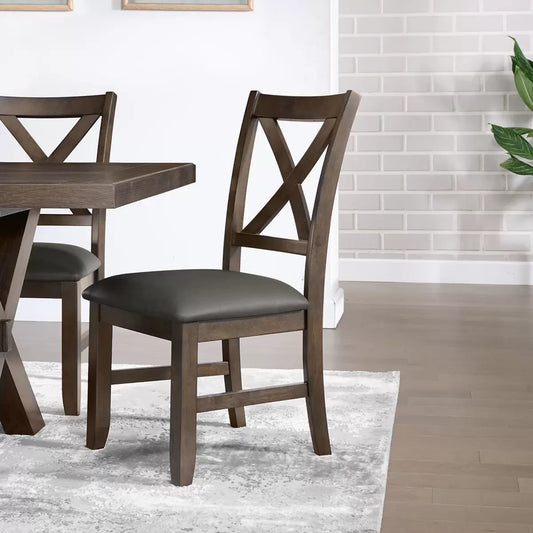 Blakely Brown Bonded Leather Dining Chairs, 2 Pack, Brand New