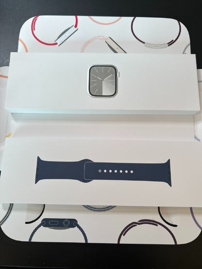 APPLE Watch Series 9 Cellular 45 mm Silver Stainless Steel Case with Storm Blue