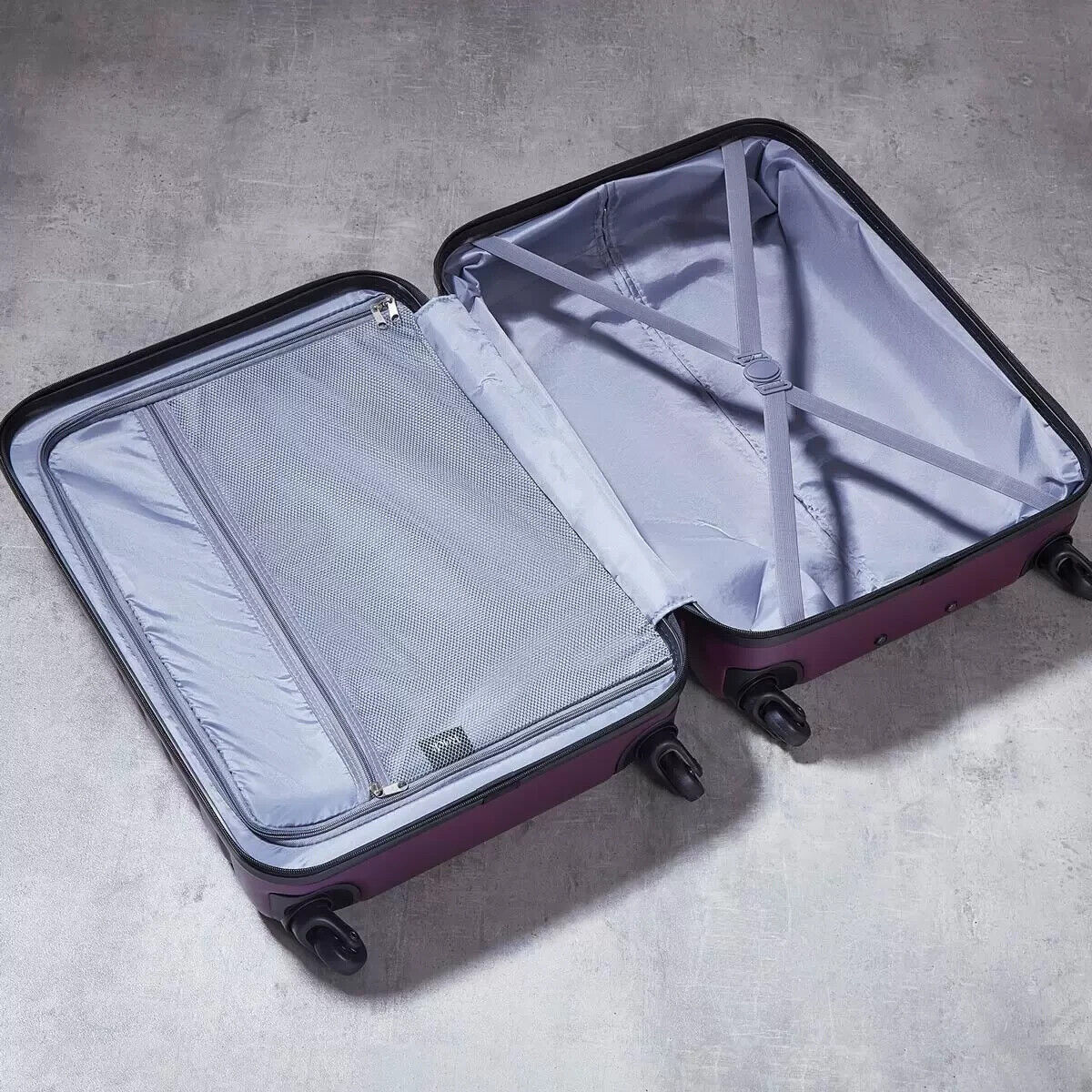 Rock Byron 3 Piece Hardside Luggage Suitcase Set in Purple - Ex-display