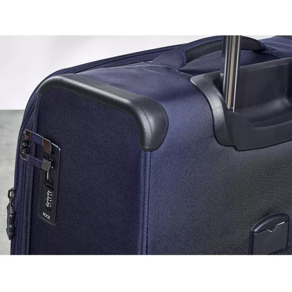Rock Georgia 4 Piece Softside Luggage Suitcase Set in Navy  Expandable Spinner