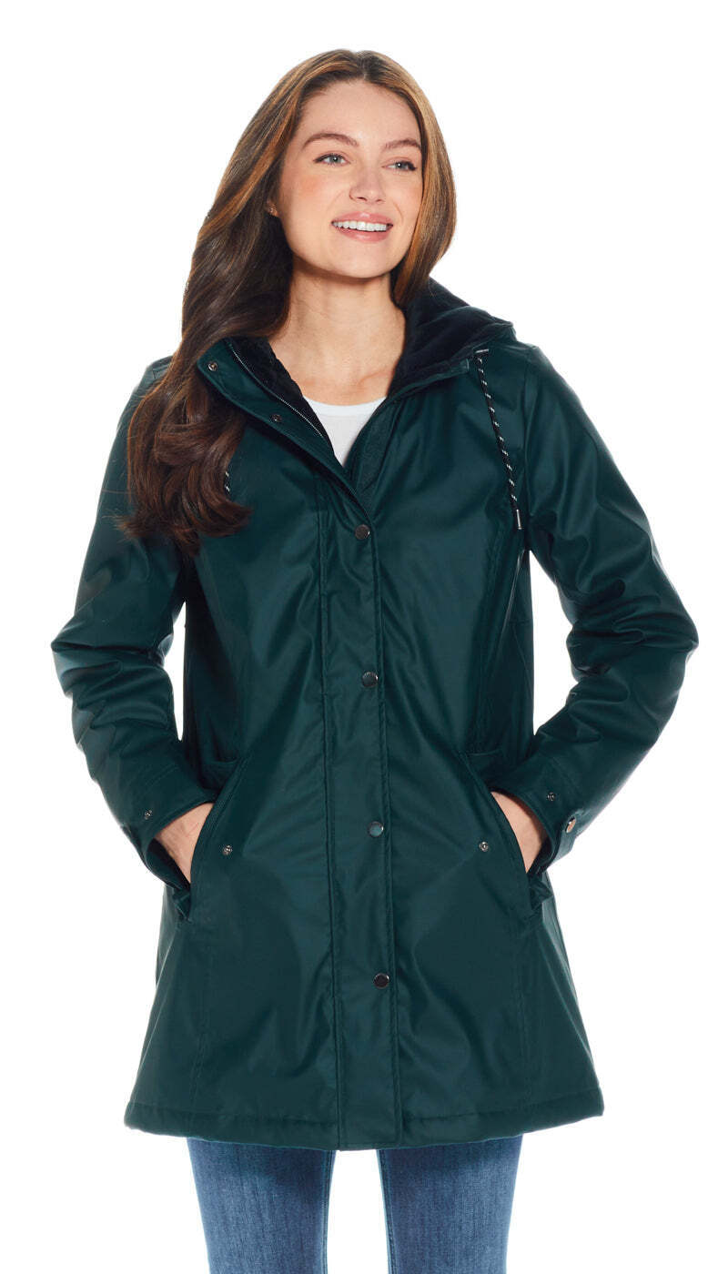 Weatherproof Ladies Slicker Jacket in Hunter Green