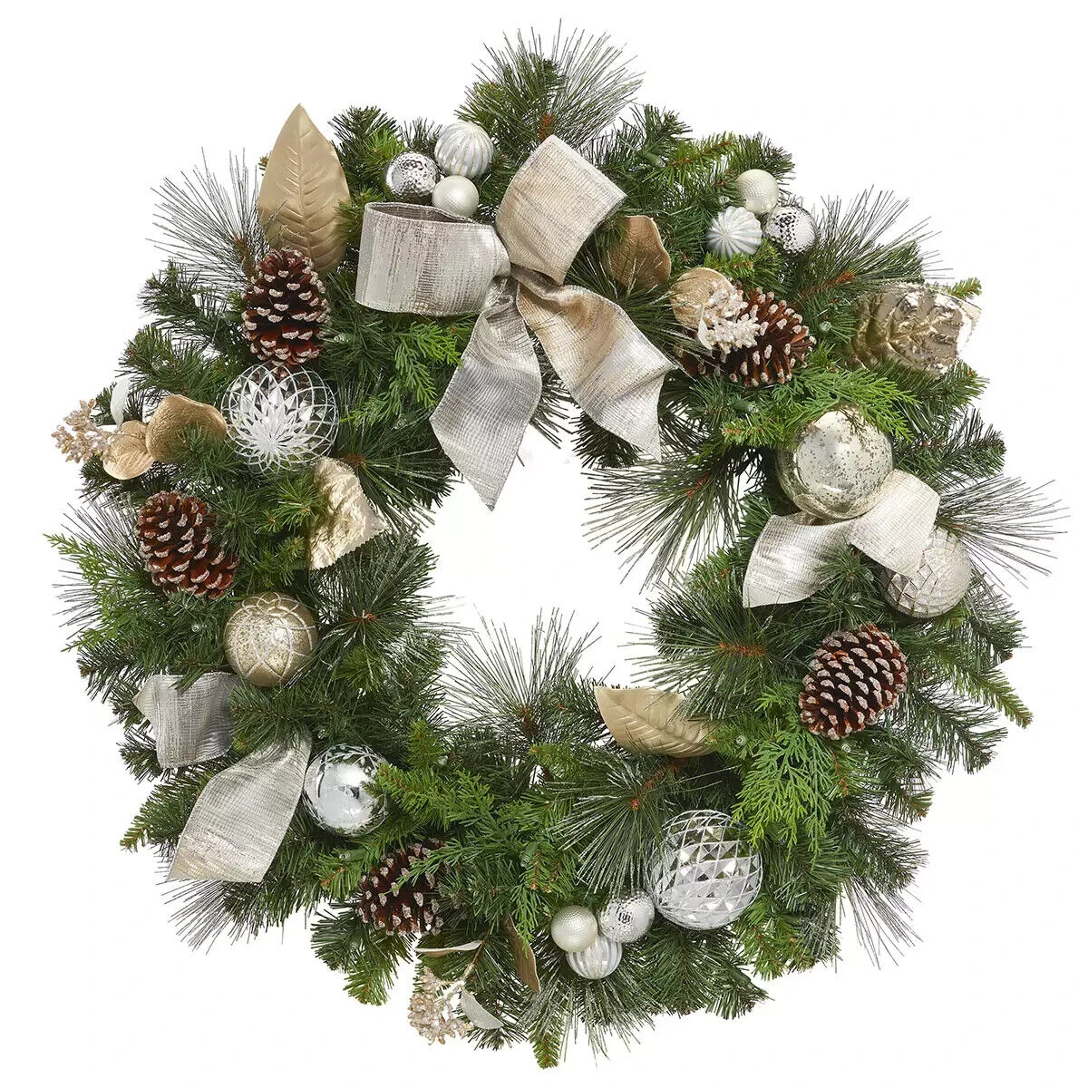 Costco 32 Inch (81.3cm) Decorative Christmas Wreath with 50 LED Lights in Gold