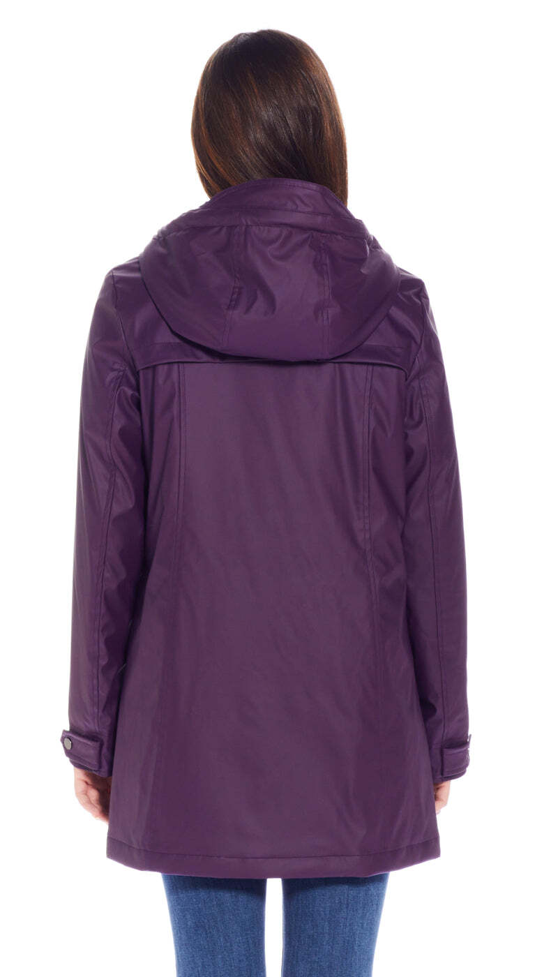 Weatherproof Ladies Slicker Jacket in Dark Plum