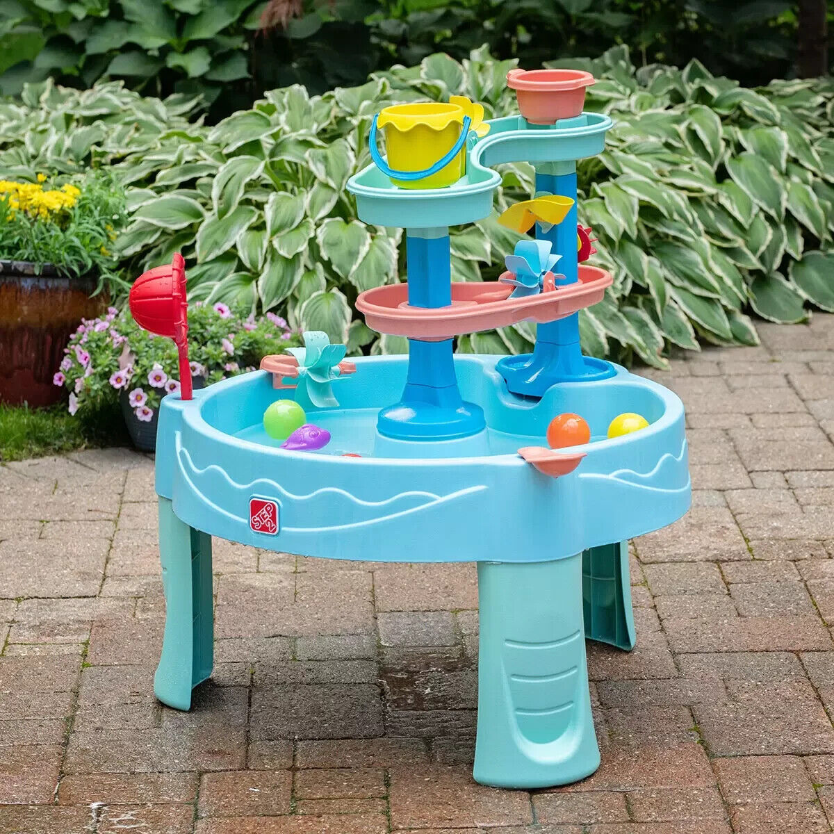 NEW Step2 Double Spin and Showers Water Table with 22 Accessories