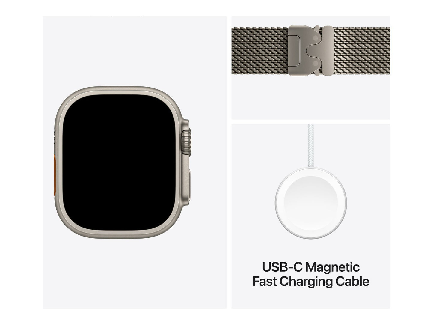 Apple Watch Ultra 2 GPS + Cellular 49mm Natural Titanium Milanese Loop -Small