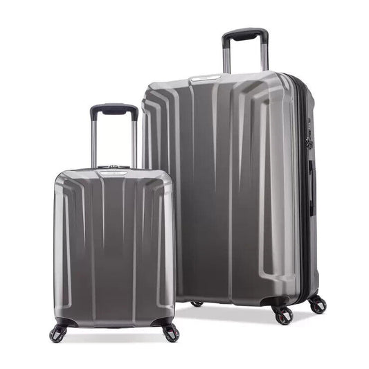 USED Samsonite Endure 2 Piece Hardside Luggage Set in Silver Free Delivery