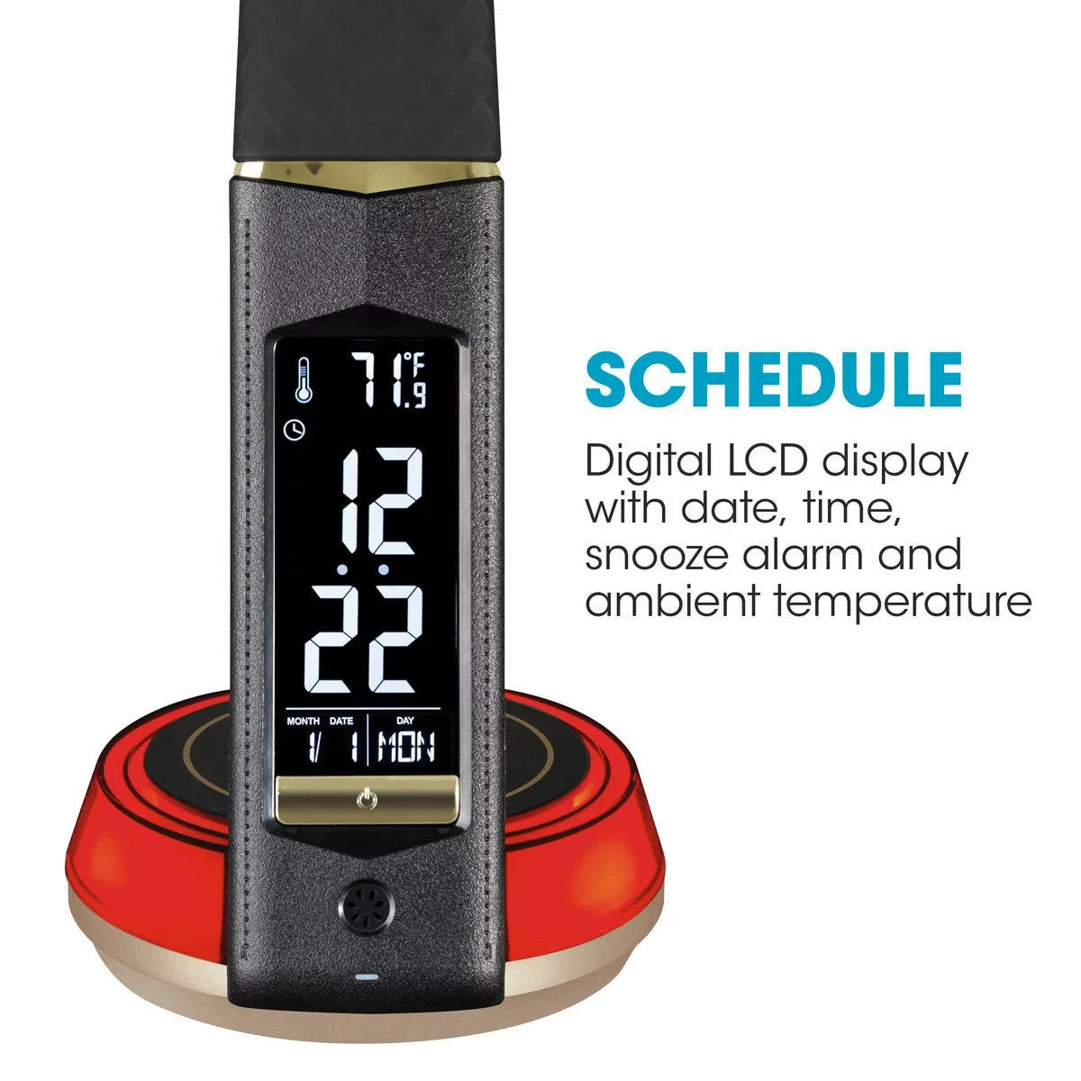 OttLite Wireless Charging LED Lamp with Colour Changing Base in Black