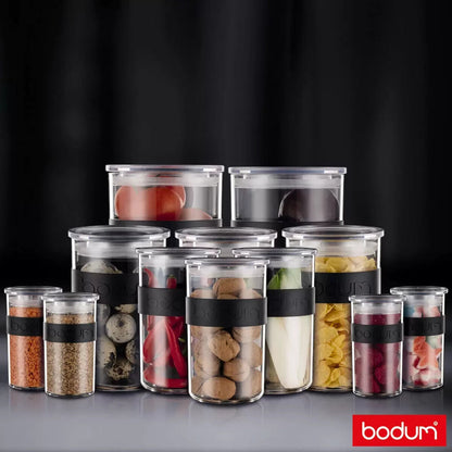 NEW Bodum PRESSO 12 Storage Jars with Lids Food Canisters Kitchen Organisation