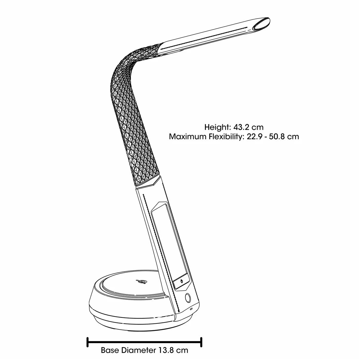 OttLite Wireless Charging LED Lamp with Colour Changing Base in Black
