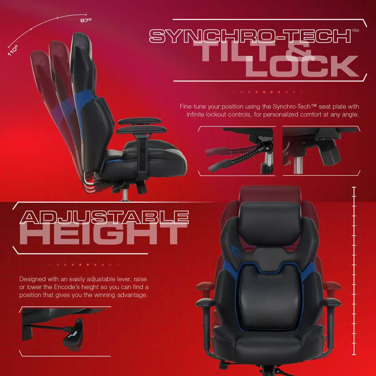 DPS® Encode Gaming Chair With Adjustable Headrest