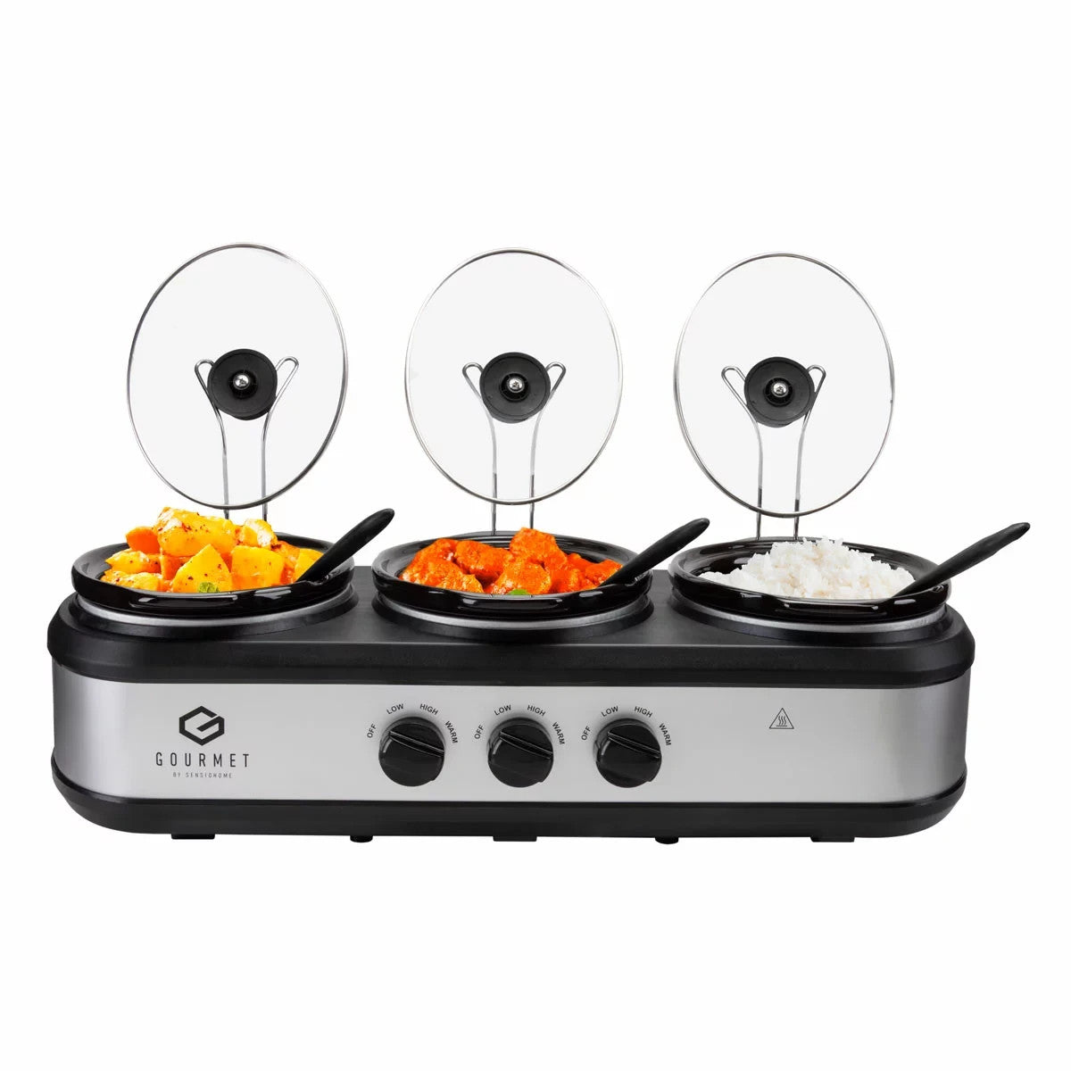 SensioHome Gourmet Triple Slow Cooker 7.1L