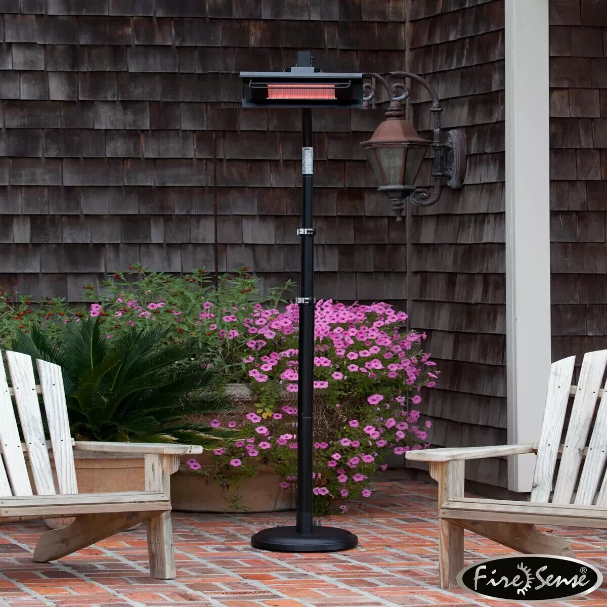 FireSense Black Powder Coated Steel 2.3m (93") Telescoping Heater Patio **