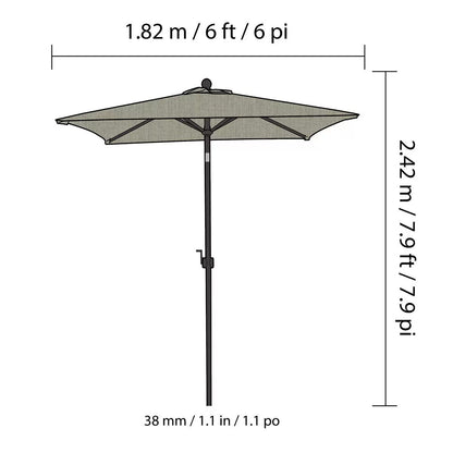 Costco Parasol Seasons Sentry 6 x 6ft Square Market Umbrella Dove & Indigo