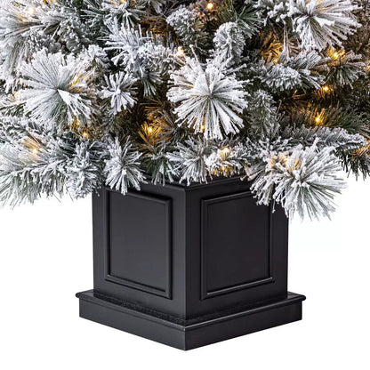 Costco 4ft 6 Inches (1.3m) Pre-Lit Glitter Flocked Potted Tree Snowy