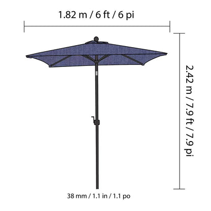 Seasons Sentry 6 x 6ft Square Market Umbrella Dove & Indigo Colours New SALE