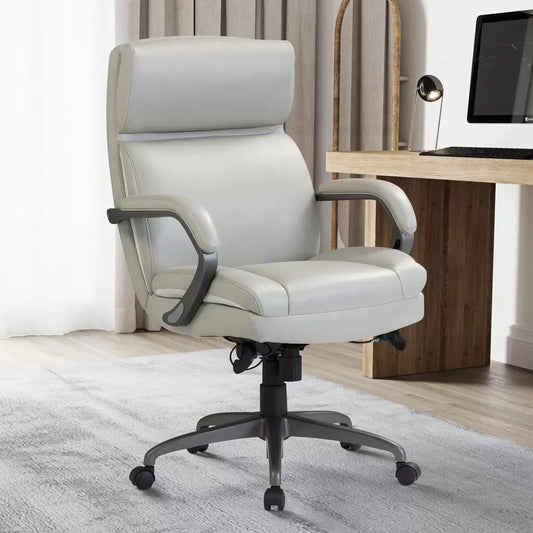 Brisa Executive Office Leather Chair Beige Premium Quality Memory Foam Seat VAT