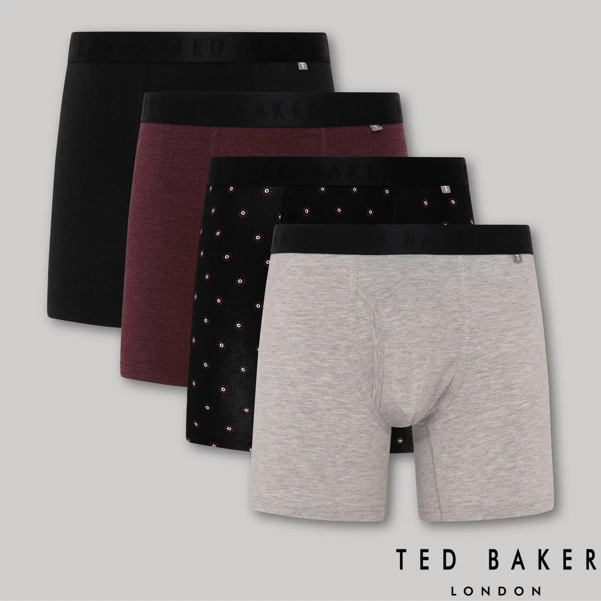 Ted Baker Men's Boxers, 4 Pack in Black Medium
