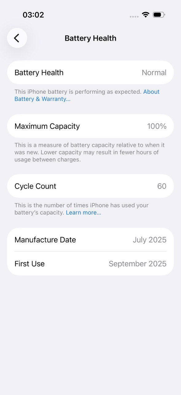 Apple iPhone 17 256GB Sim Free Mobile Phone in Lavender, MG6M4QN/A 60 Cycles